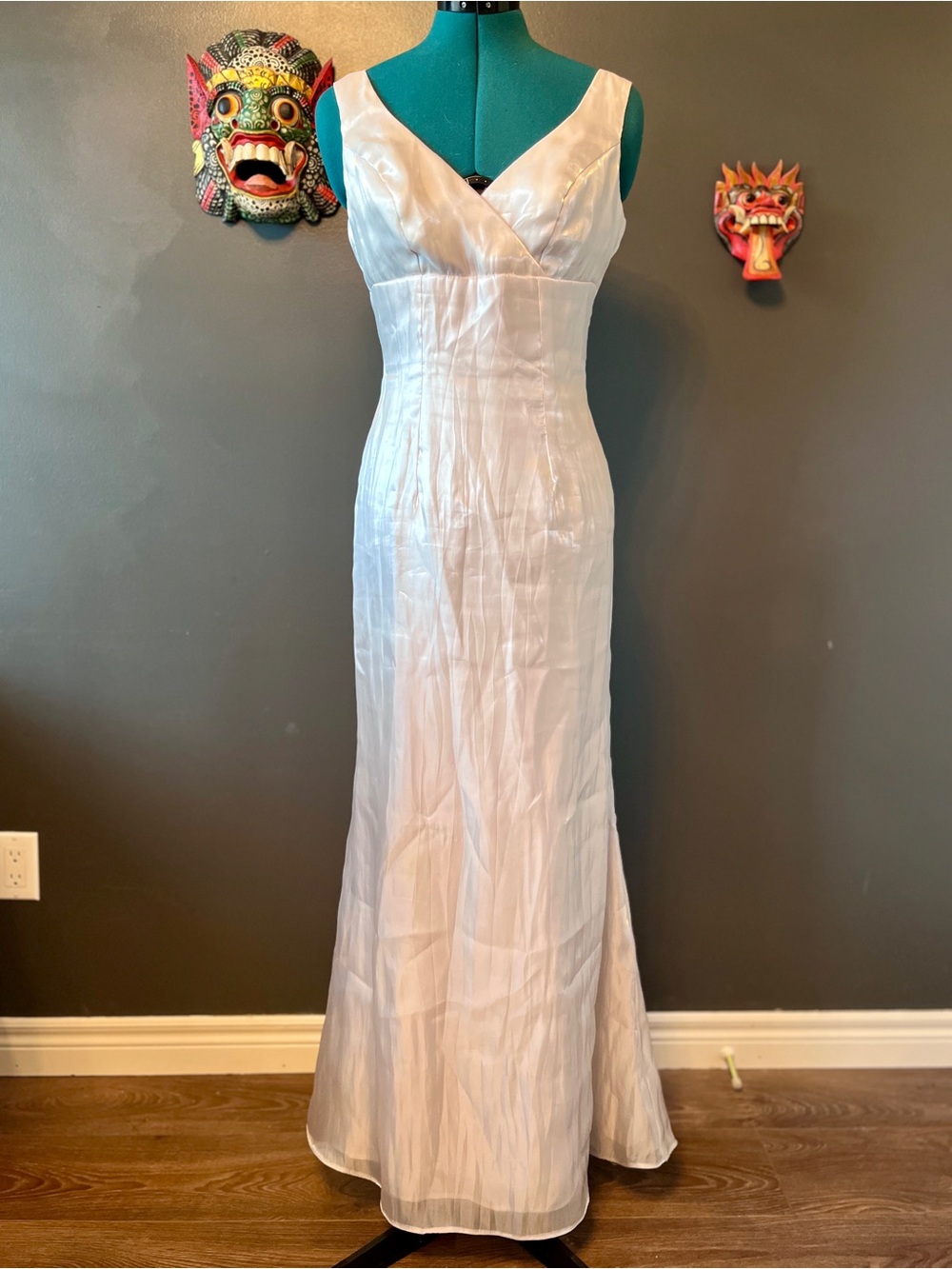 Vintage silvery white bridal gown